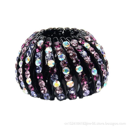 small medium large rhinestone hair bun, jeweled hair bun holder, hair bun parti jewelri